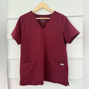 FIGS Burgendy Casma Scrub Top